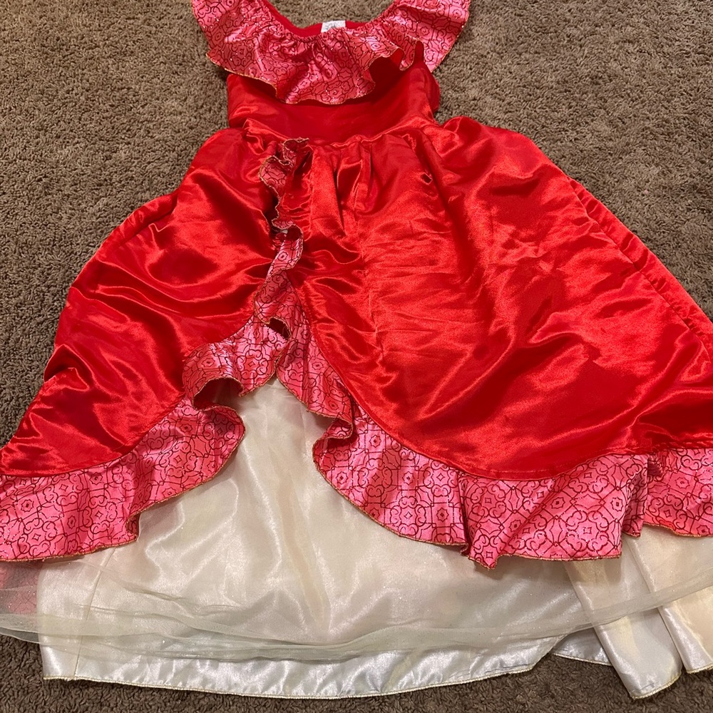 Elegant Red and Pink Kids Costume Dress